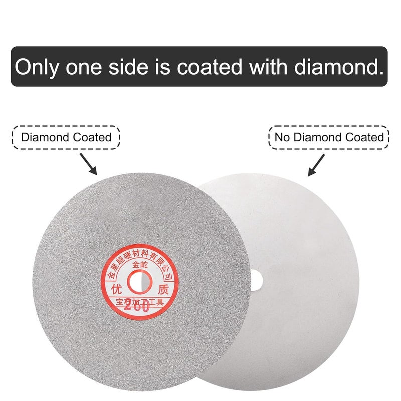 uxcell Diamond Sanding Grinding Disc, 6-Inch (150mm) Grit 260 5/8" Arbor Hole, Flat Lap Disk Polishing Discs Abrasive Wheel for Gemstone Tile Porcelain Glass Stone Metal - Image 3